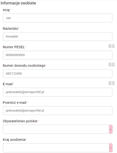 Extraportfel wniosek krok drugi Extraportfel wniosek krok drugi
