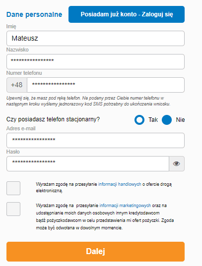 Zaliczka wniosek krok drugi Zaliczka wniosek krok drugi