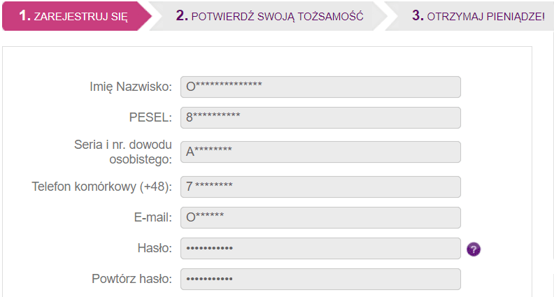 Bigcredit wniosek krok drugi Bigcredit wniosek krok drugi