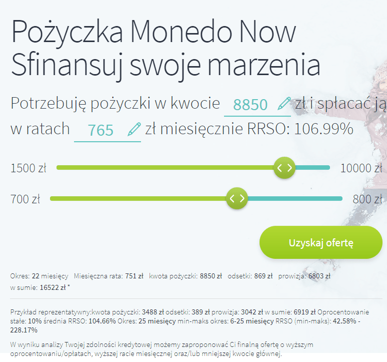 wniosek o pożyczkę Monedo Now pierwszy krok wniosek o pożyczkę Monedo Now pierwszy krok